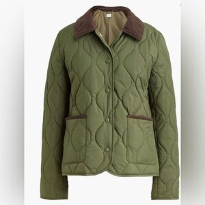J. Crew Women's Green Quilted Utility Jacket